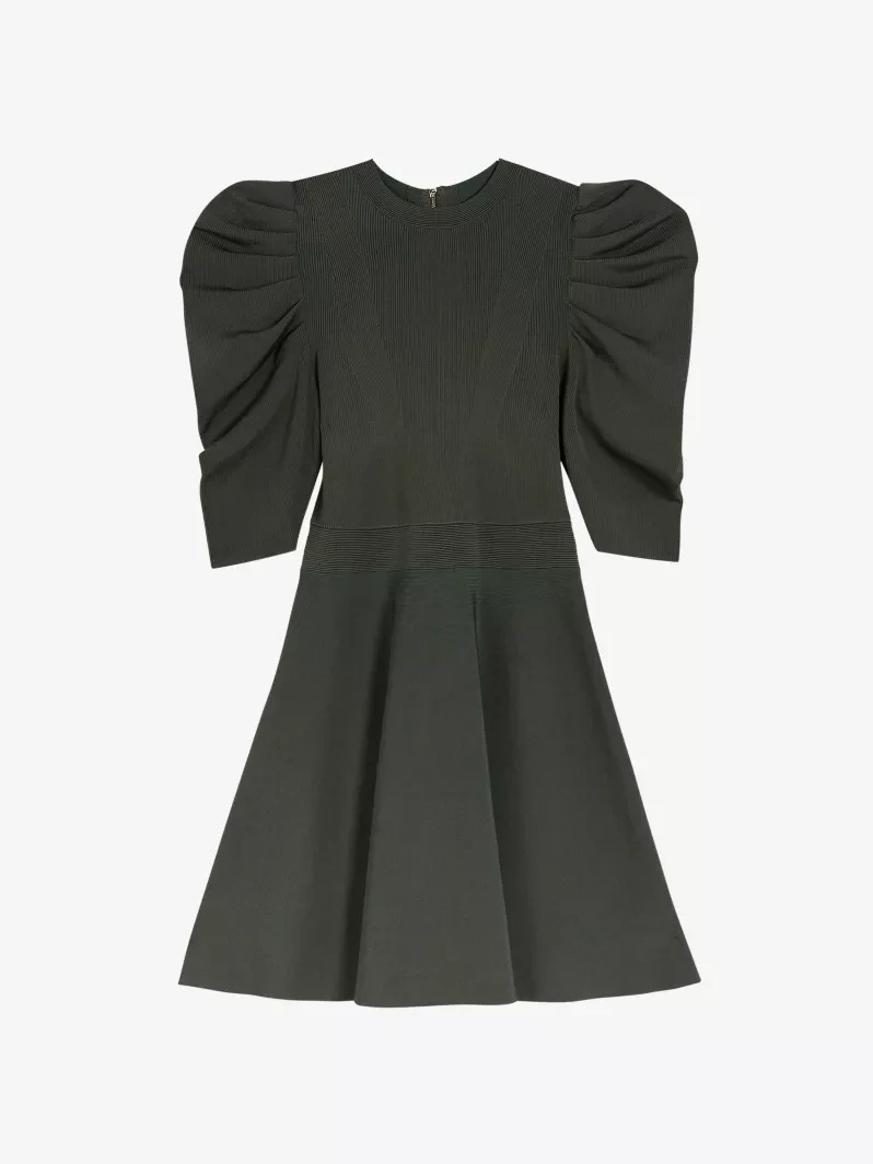 TED BAKER Llorna puff-sleeved knitted skater dress - photo 5