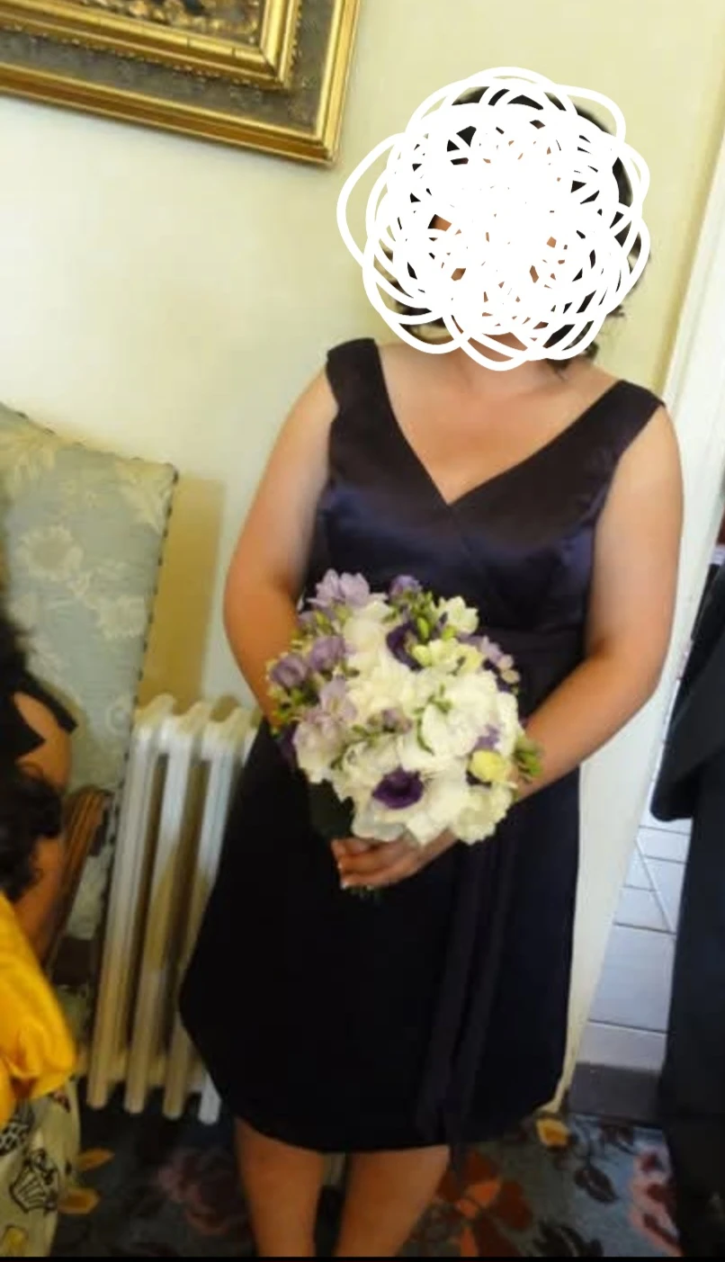 After Six Purple Satin Knee-Length Dress Size 16