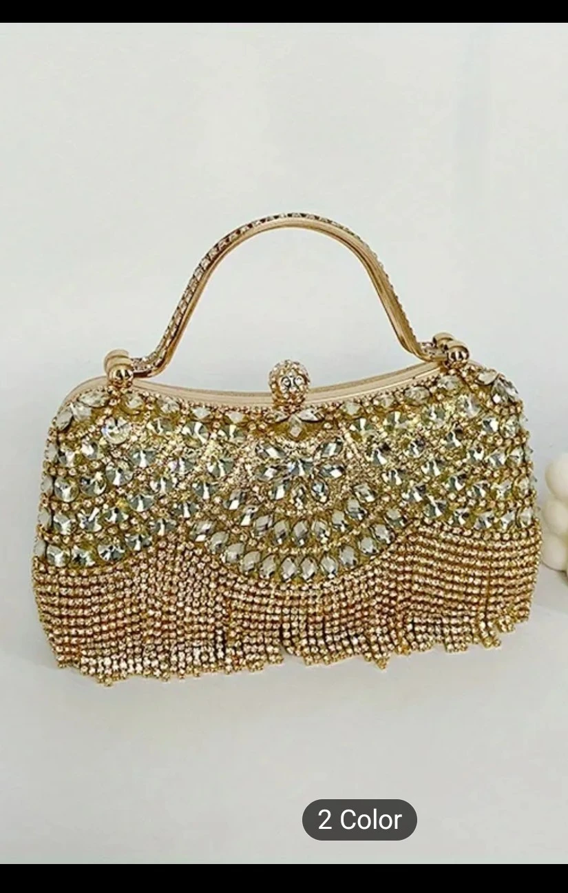 Embellished Clutch Handbag - Gold - photo 2