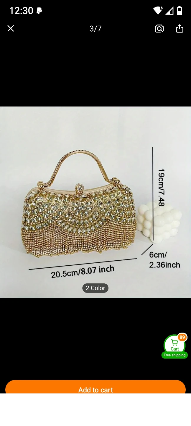 Embellished Clutch Handbag - Gold - photo 3
