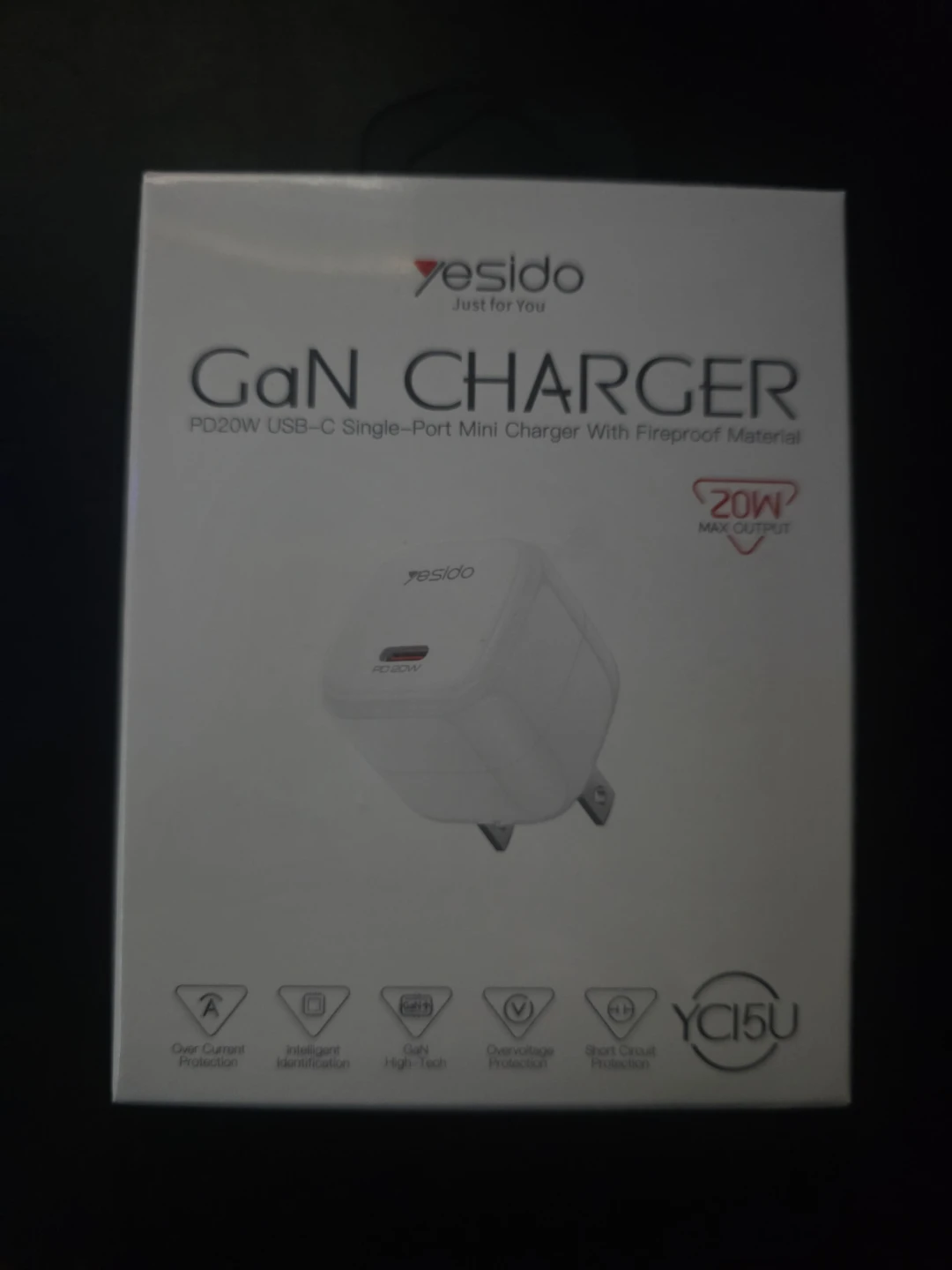 Yesido GaN Charger PD20W USB-C Single-Port Mini Charger