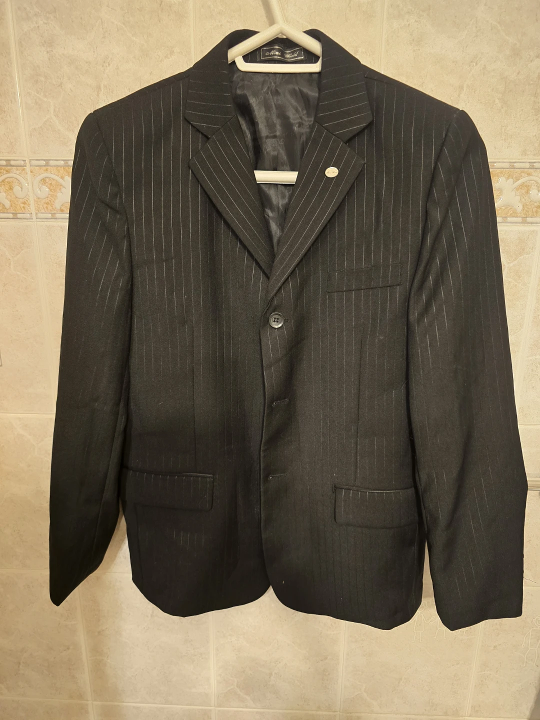 Boys Mimi World Black Pinstripe Blazer. Size 10 y.o