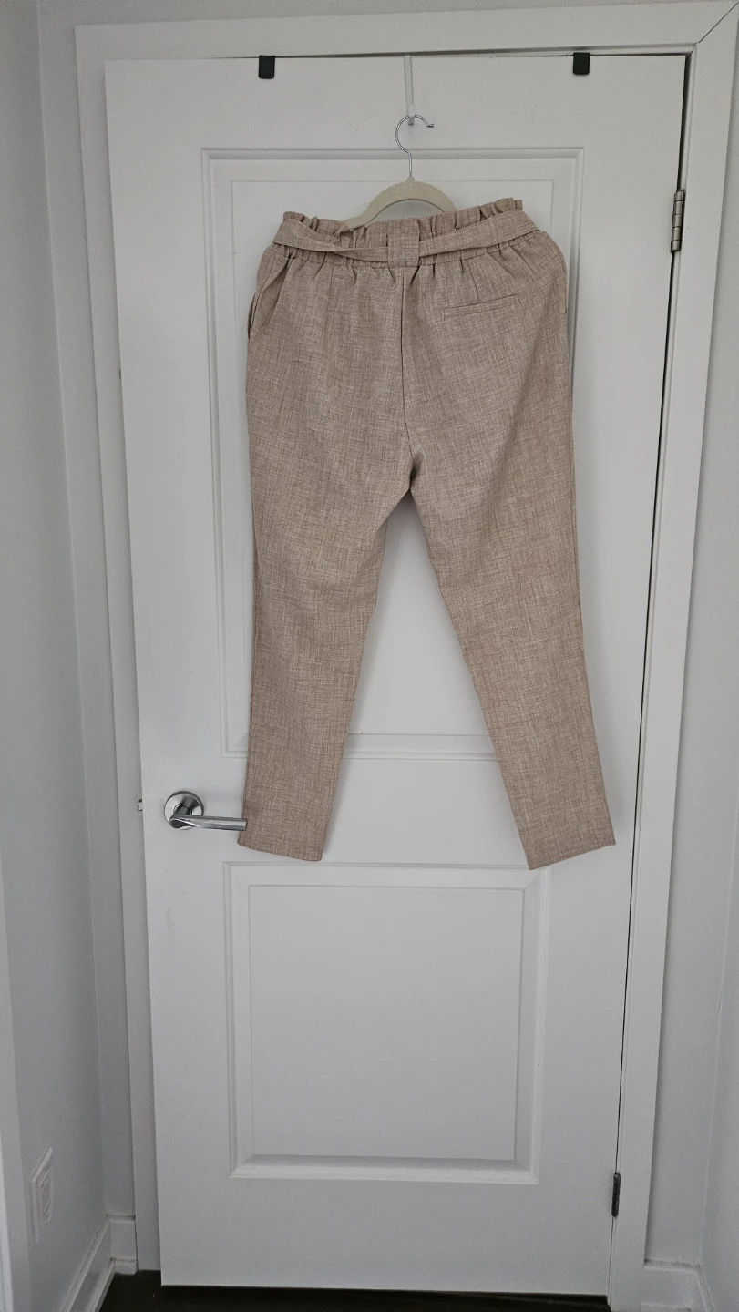 Women's Paperbag Waist Pants - Size Medium - Beige, by Revamped - photo 4