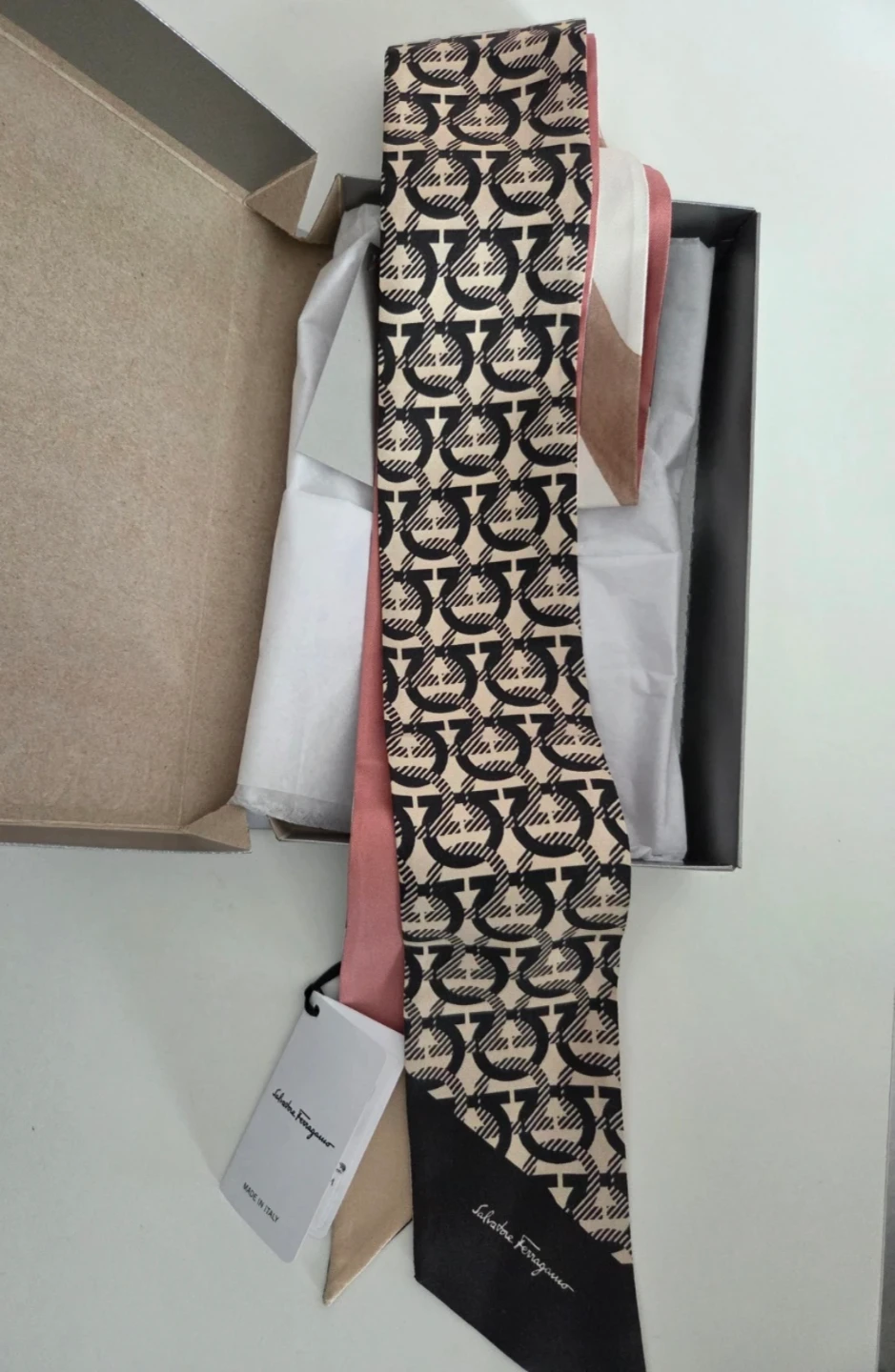 Salvatore Ferragamo Twilly Silk Scarf (brand new with tags)