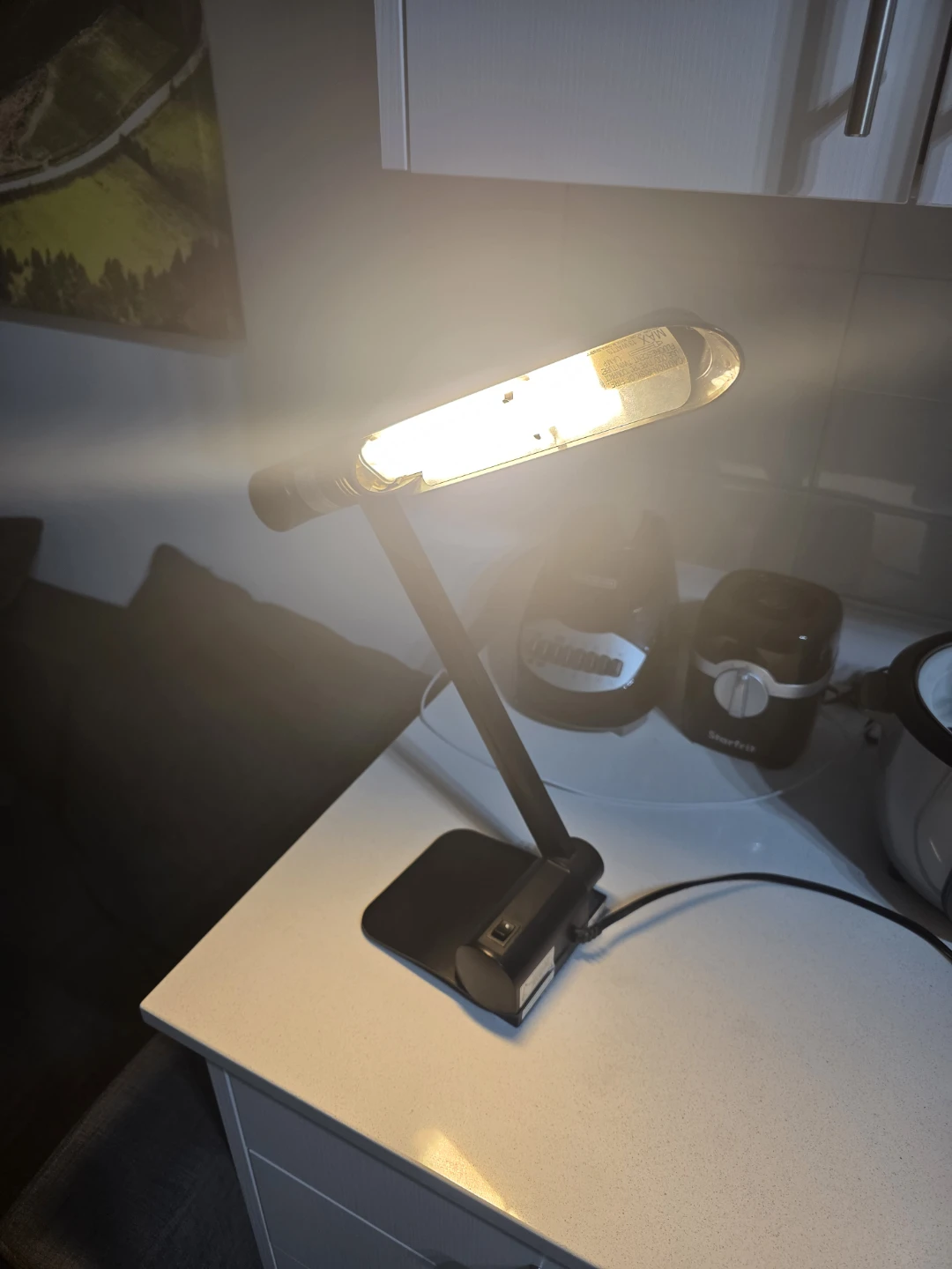Black Adjustable Fluorescent Desk Lamp