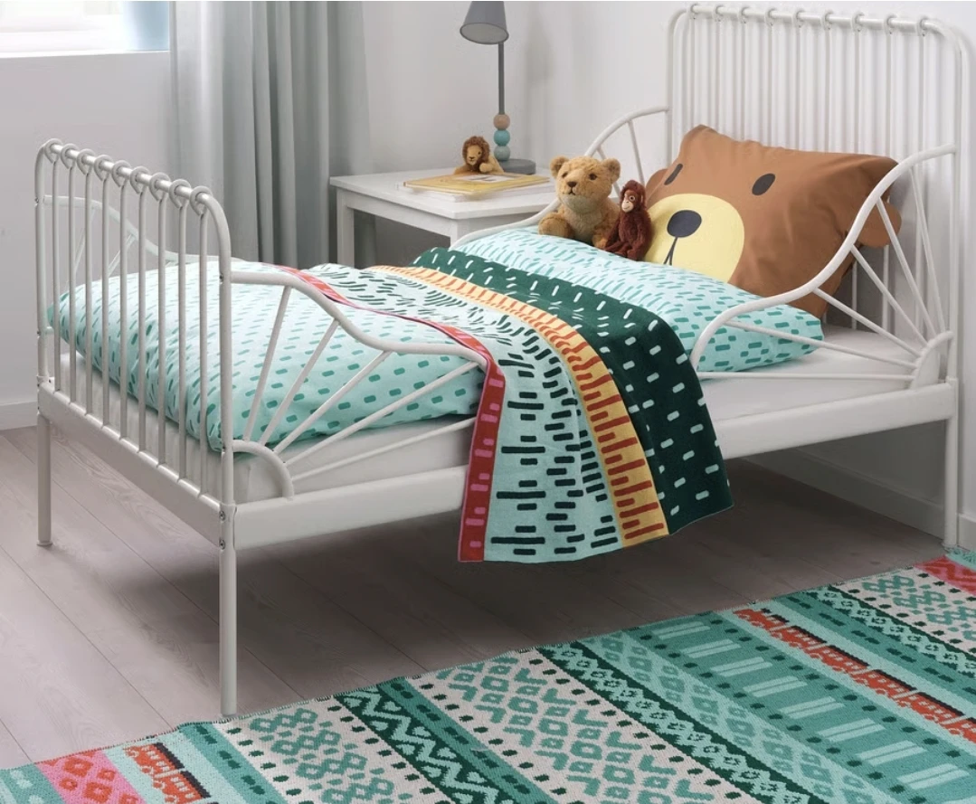 IKEA White Metal Toddler Bed mattress included.
