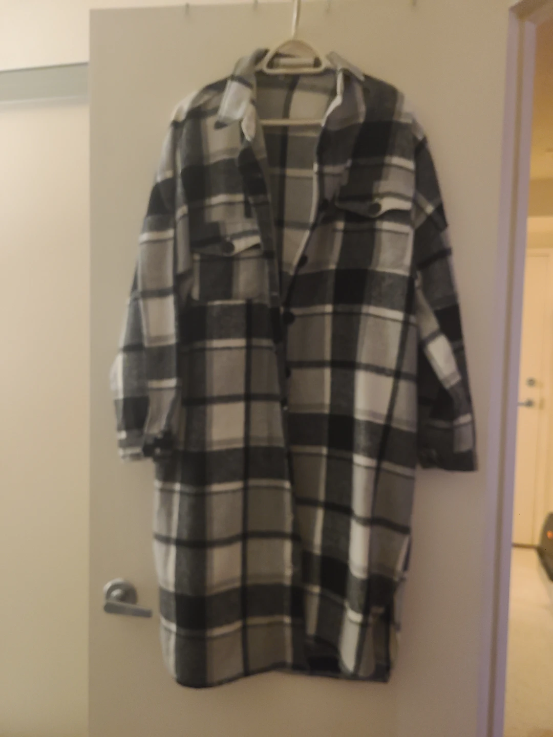 Long Plaid Shirt Jacket
