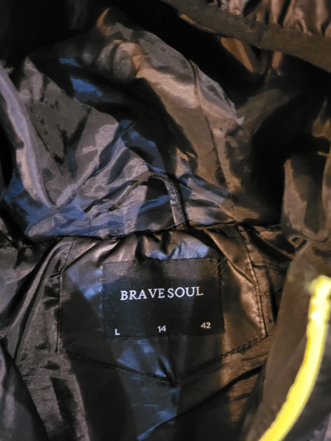 Brave Soul Puffer Jacket with Neon Zip - Size L - photo 3