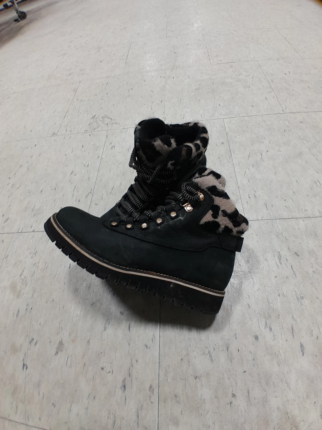 Black Lace-Up Ankle Boots with Leopard Print Cole Haan 6 - photo 4