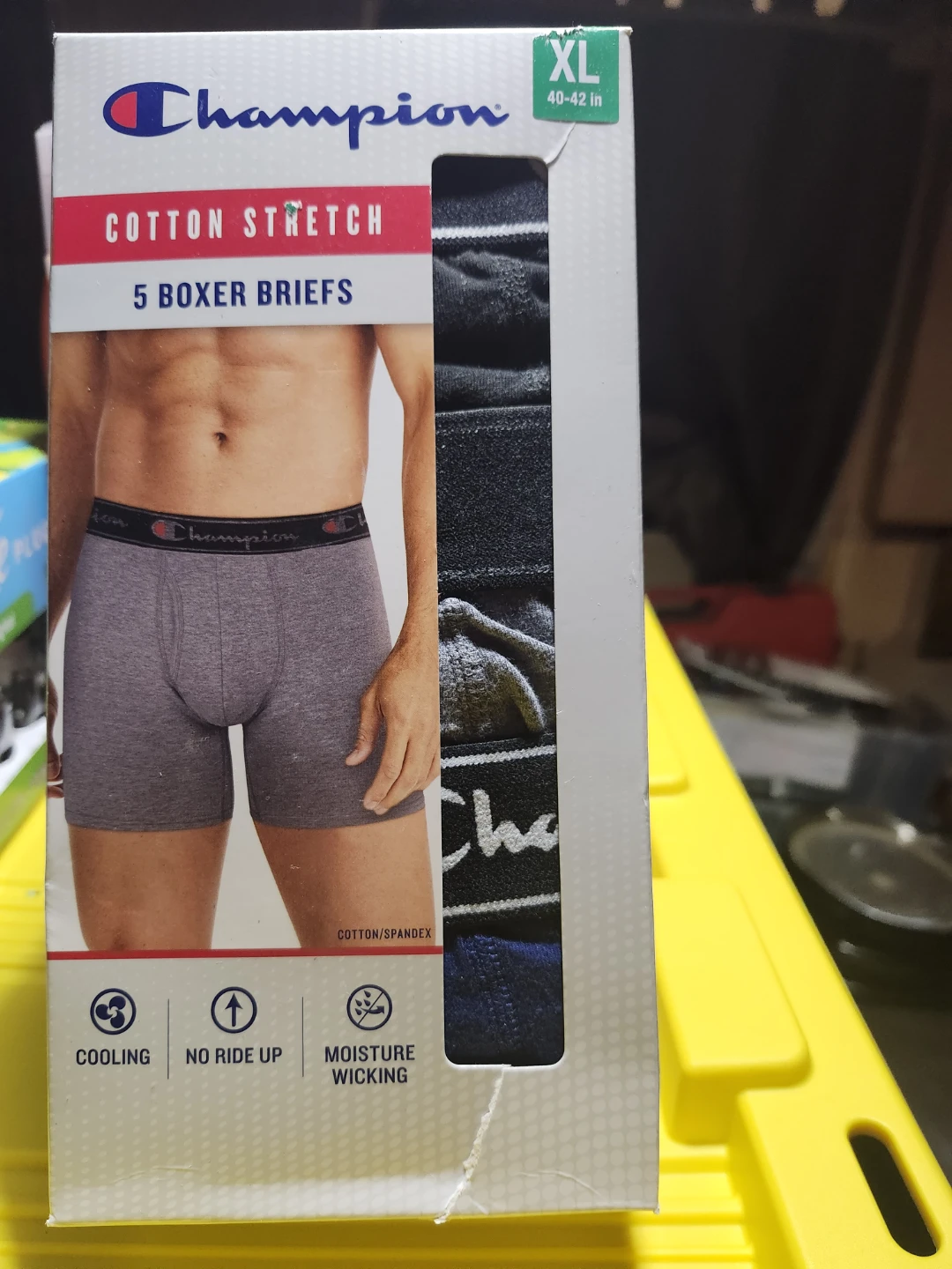 Champion Cotton Stretch Boxer Briefs - 5 Pack - XL