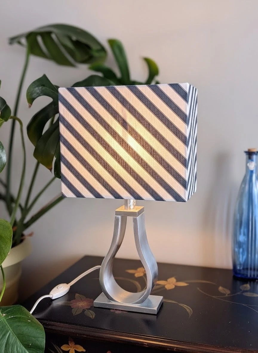 Discontinued IKEA Silver Loop Lamp with Custom Nautical Shade - photo 3