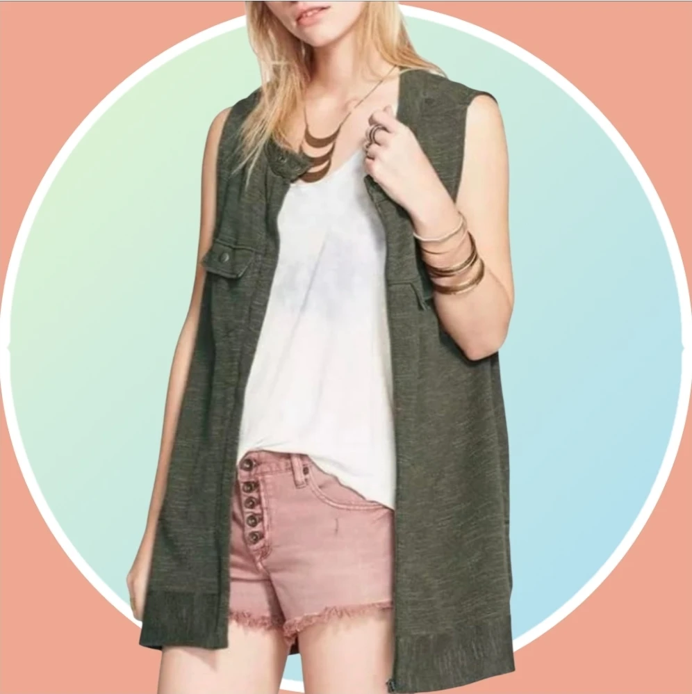 Free People Highway Long Duster Vest 🏆 - photo 4