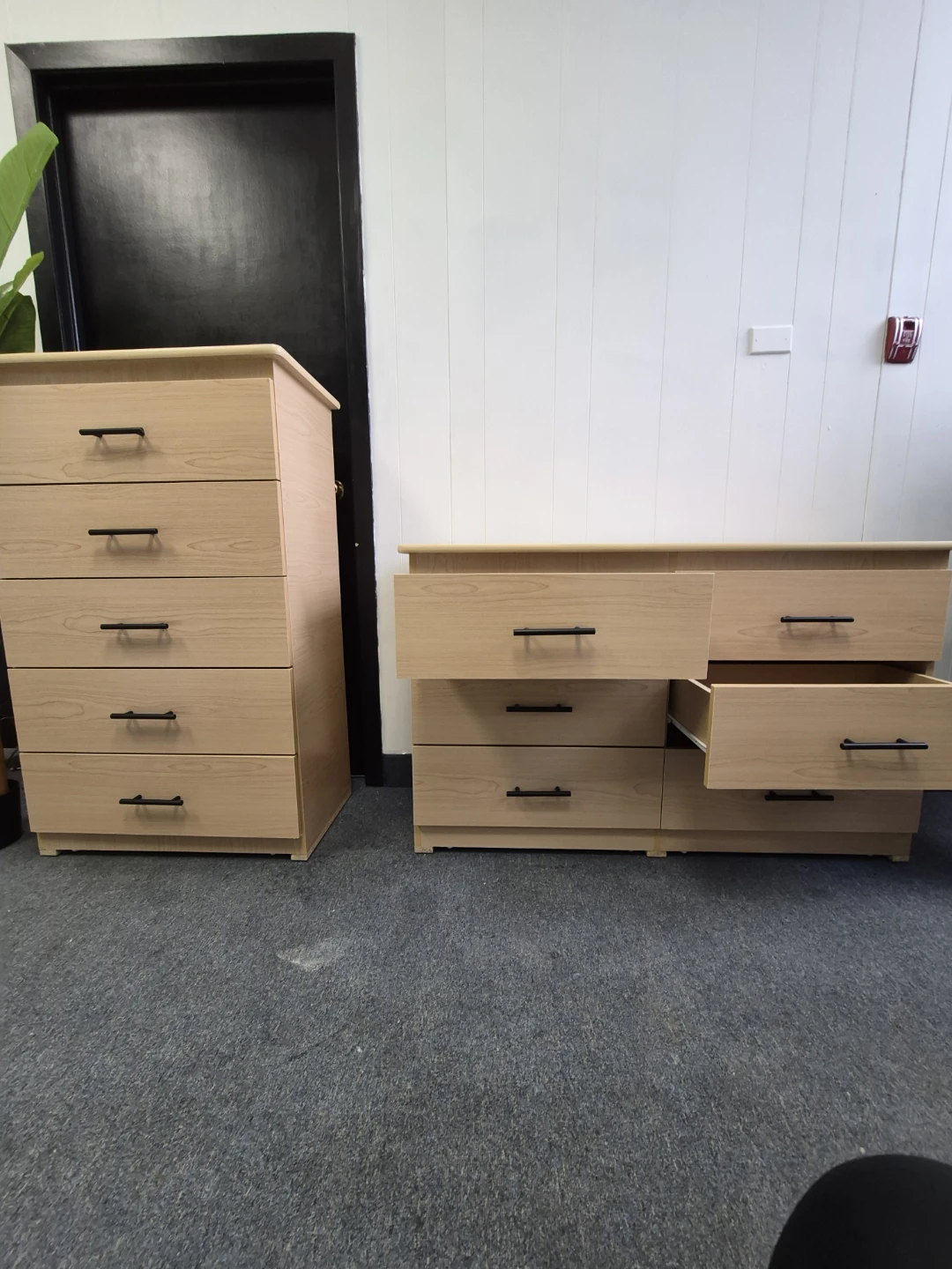 Light Wood Dressers - 5 Drawer and 6 Drawer Set