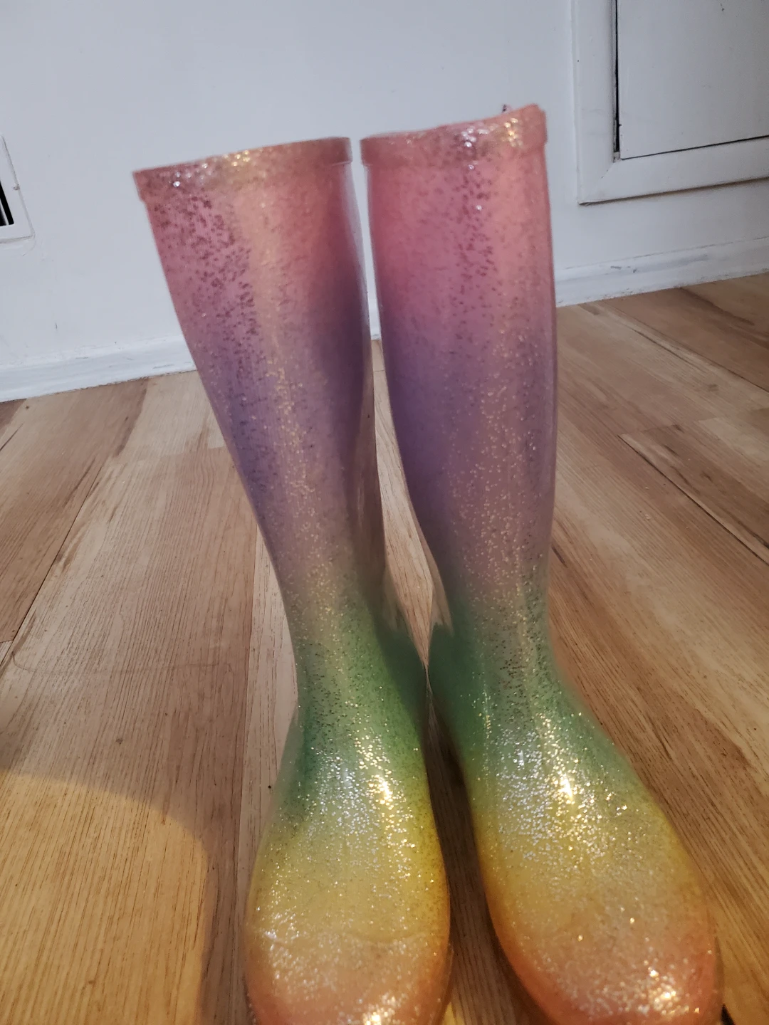 Kids Glitter Rainbow Rain Boots