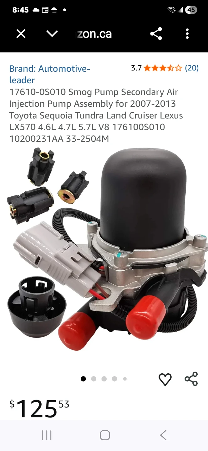 Secondary Air Injection Pump for Toyota Lexus 2007-2013
