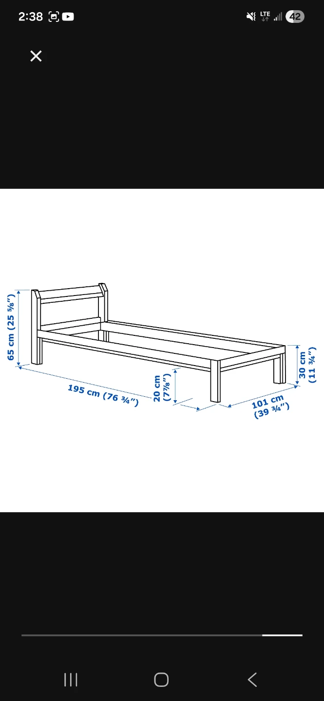 IKEA twin Bed Frame and Mattress - photo 2