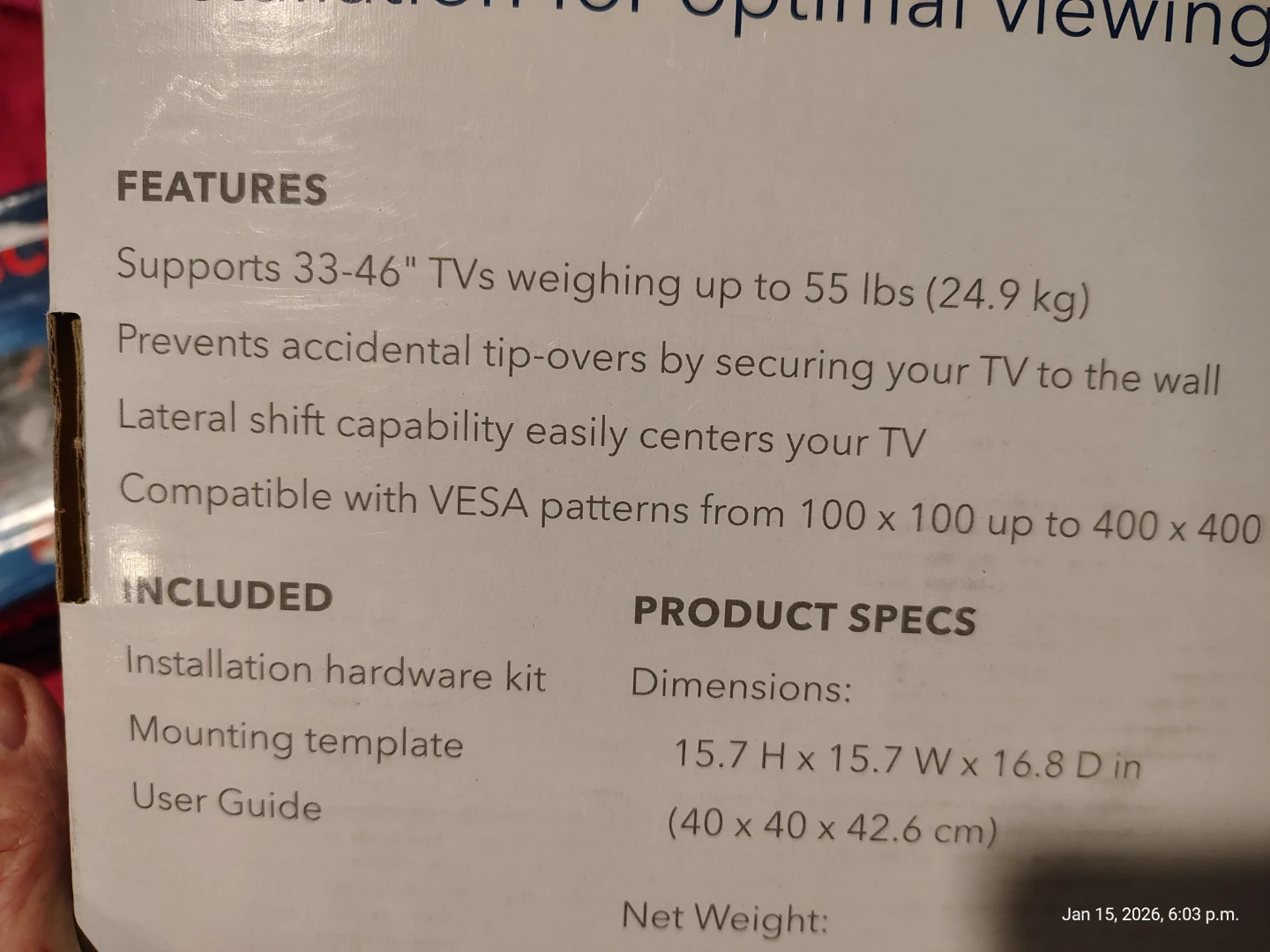 33 to 55 inch Full Motion TV Wall Mount *new* - photo 3