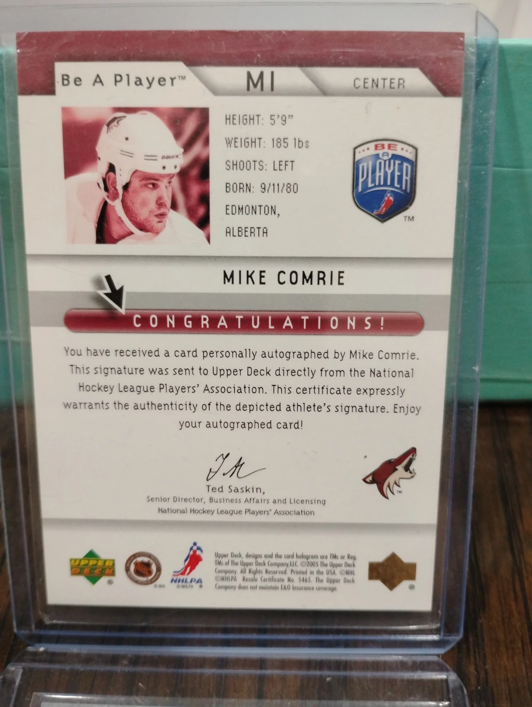 Mike Comrie Autographed Hockey Card - 2003-04 Upper Deck - photo 2