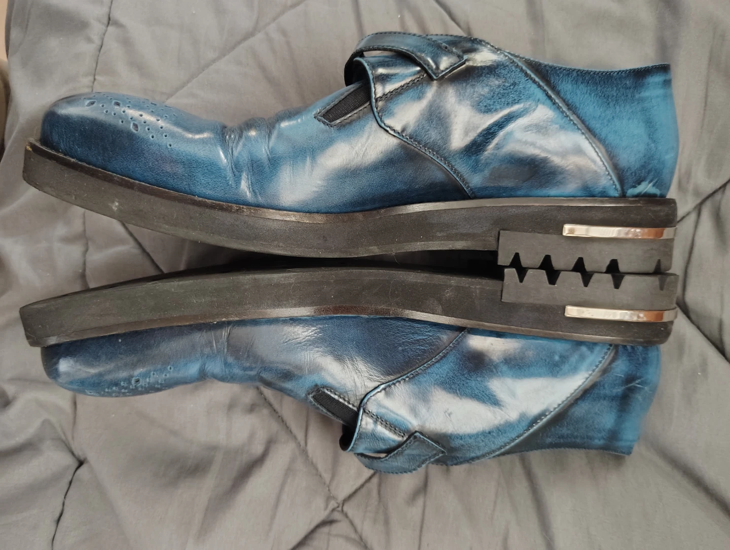 Cesare Paciotti Blue Leather Double Monk Strap Shoes - photo 3