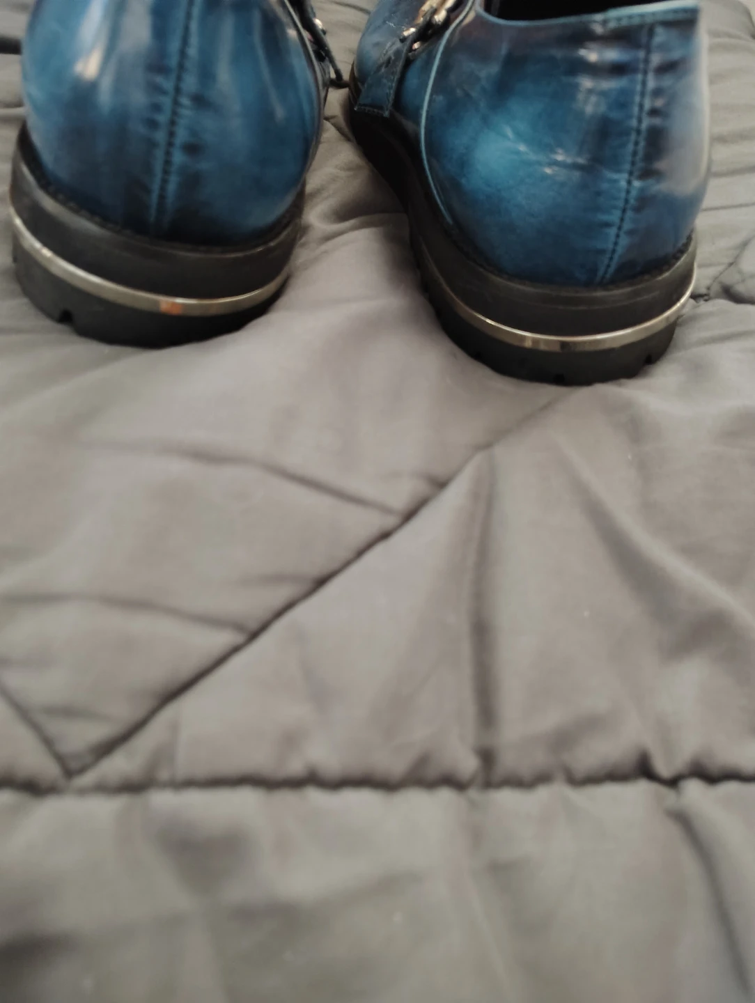 Cesare Paciotti Blue Leather Double Monk Strap Shoes - photo 5