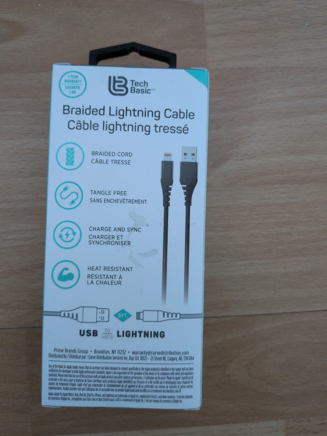 Tech Basic Braided Lightning Cable - 3ft - photo 2