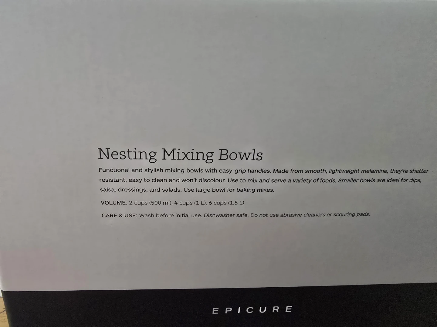 EPICURE Nesting Mixing Bowls Set 🏆 - photo 3