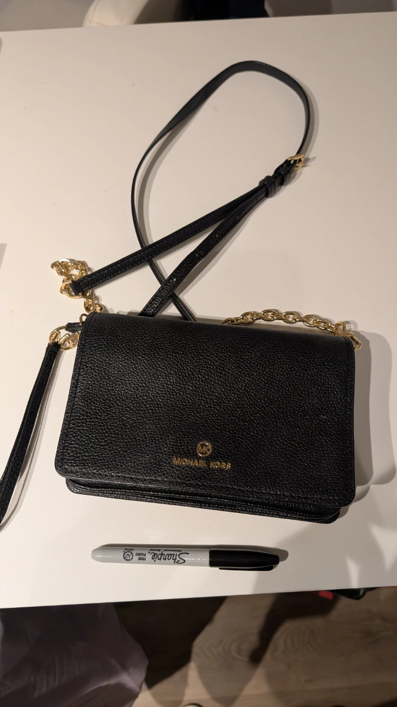 Michael Kors Black Leather Crossbody Bag