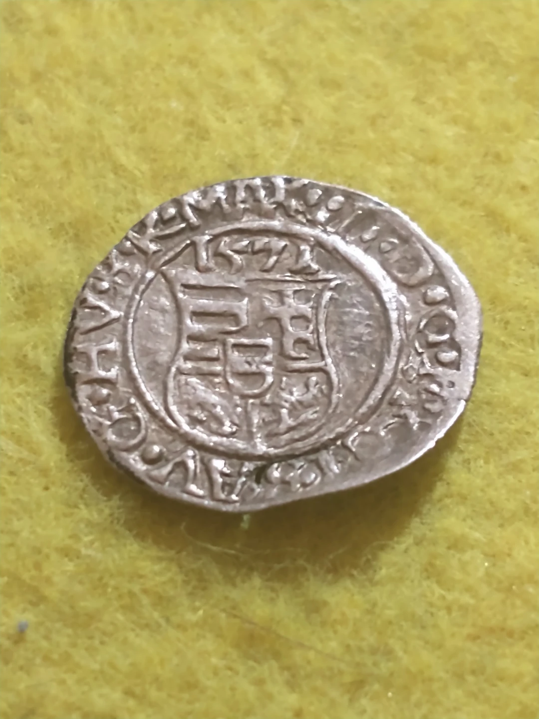 1571 AD Kingdom of Hungary Maximilian II silver denar