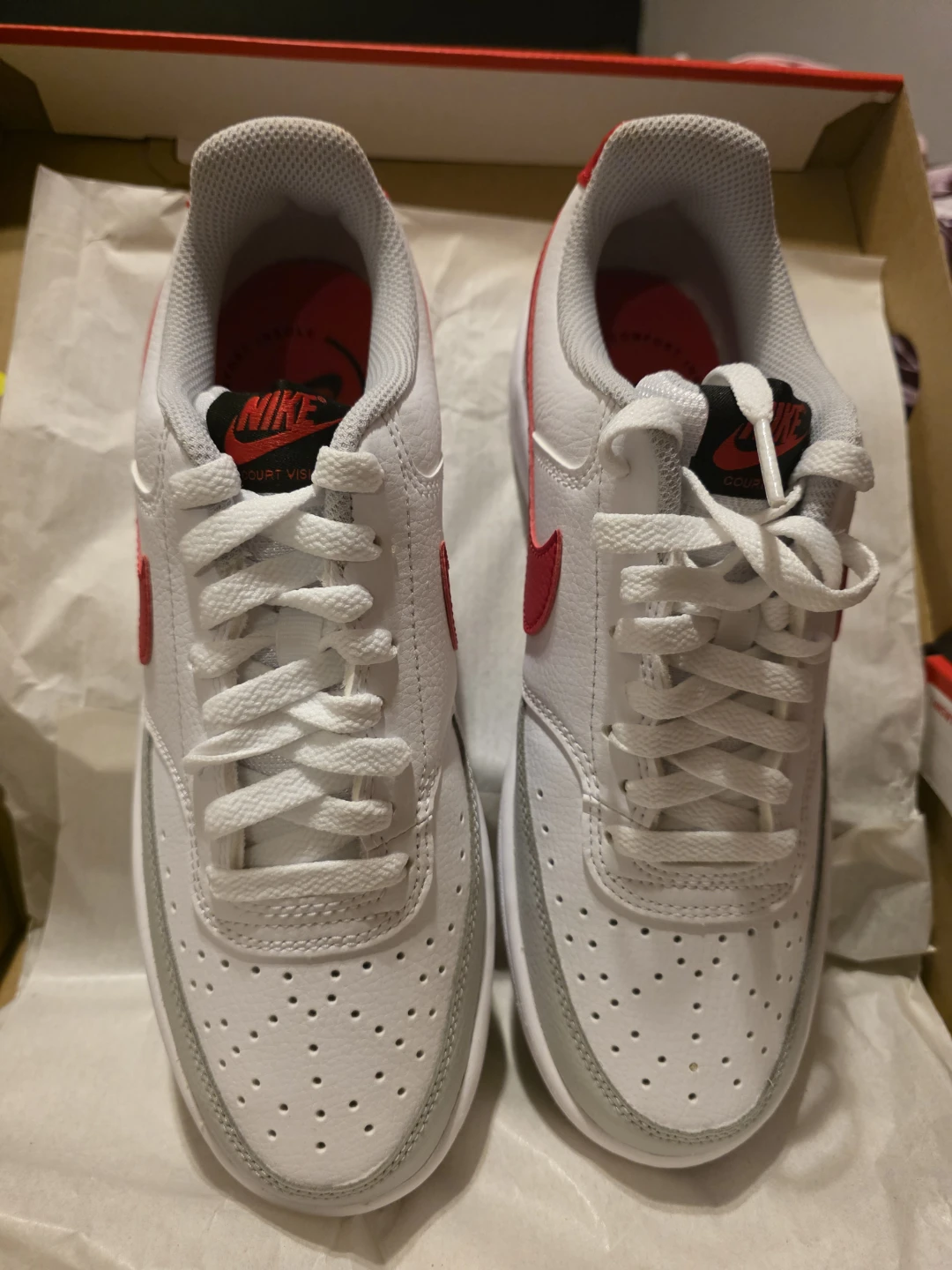 Nike Court Vision Low  Shoes White/Red - photo 4