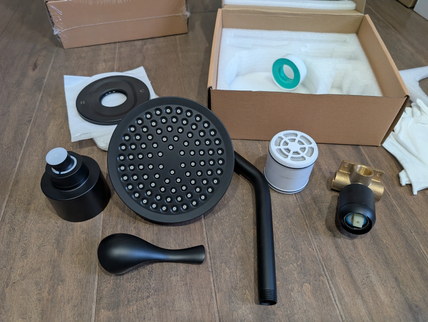Brand New Sealed Matte Black Rainfall Shower Kit For Sale - photo 5