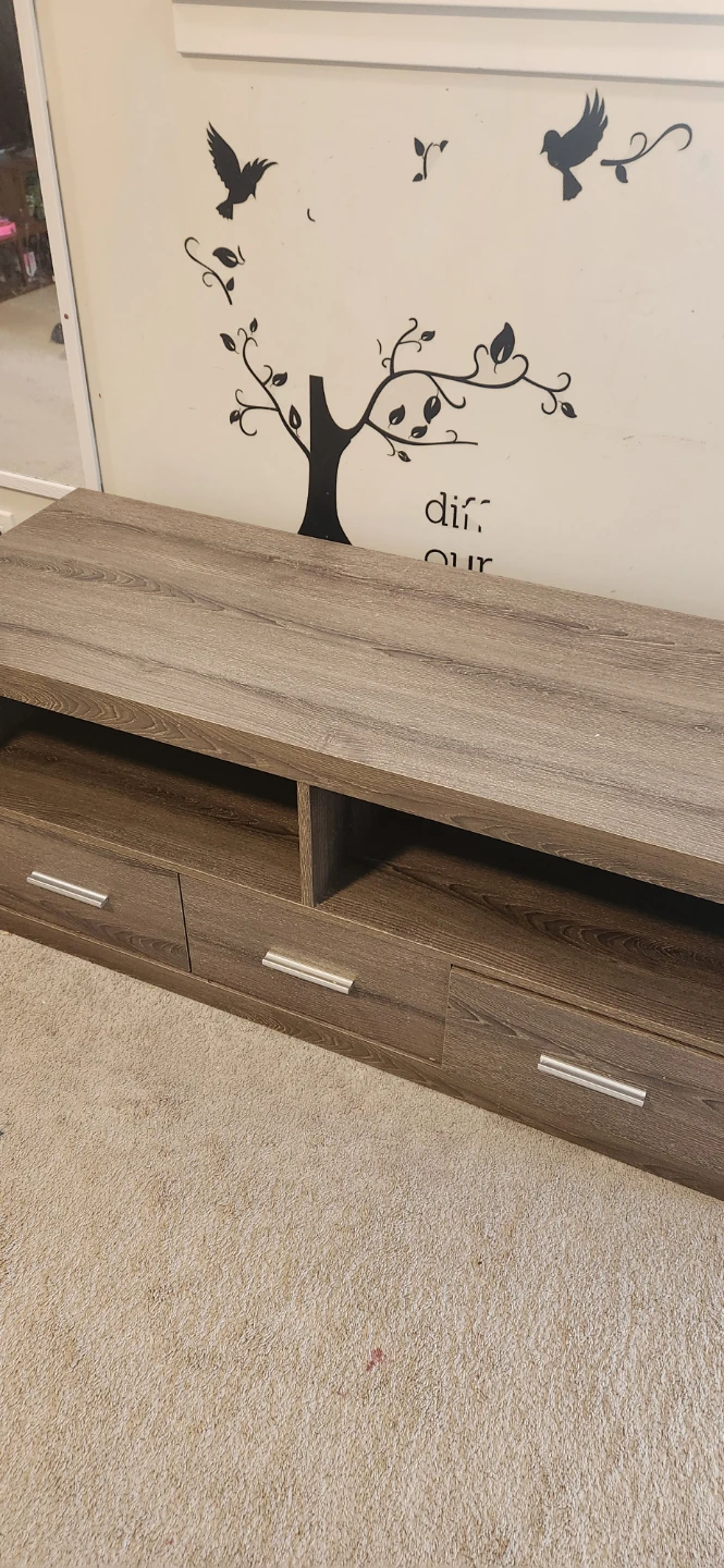 Wood TV Stand with 3 Drawers - photo 2