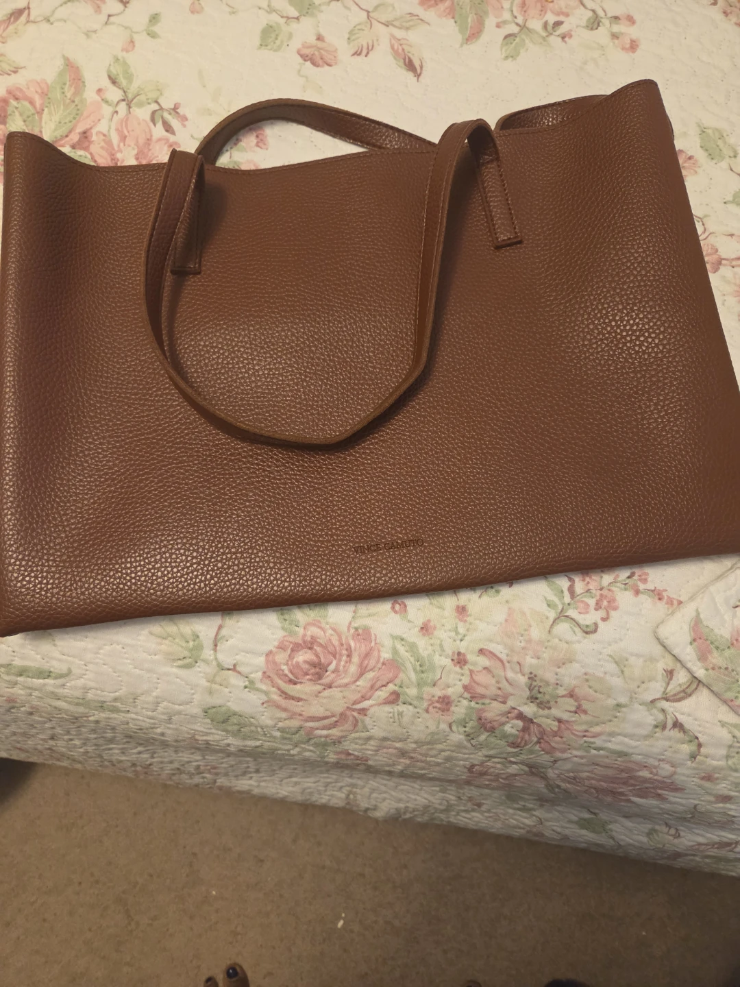 Vince Camuto Brown Faux Leather Tote Bag