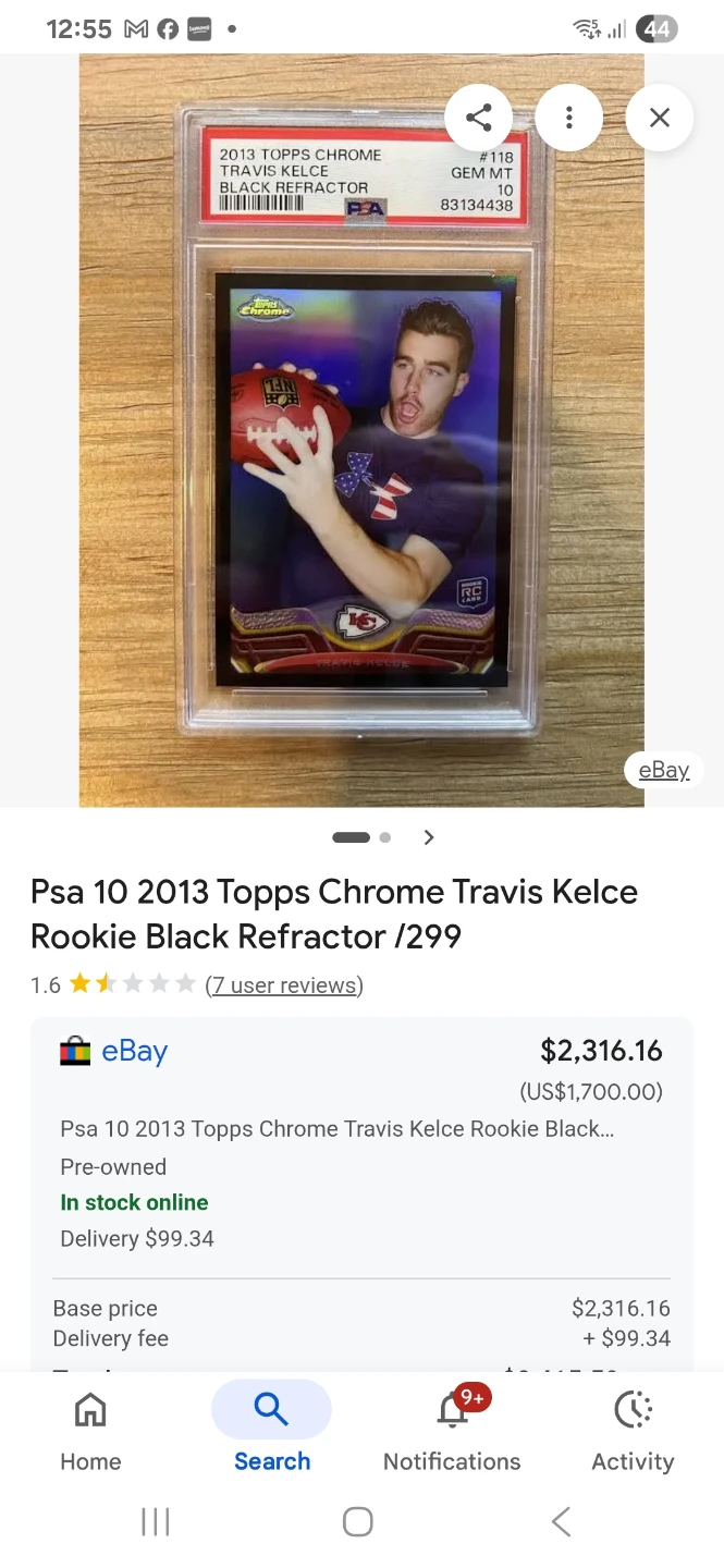 Topps Chrome Travis Kelce Rookie RC Card Gold #d /50 - photo 5
