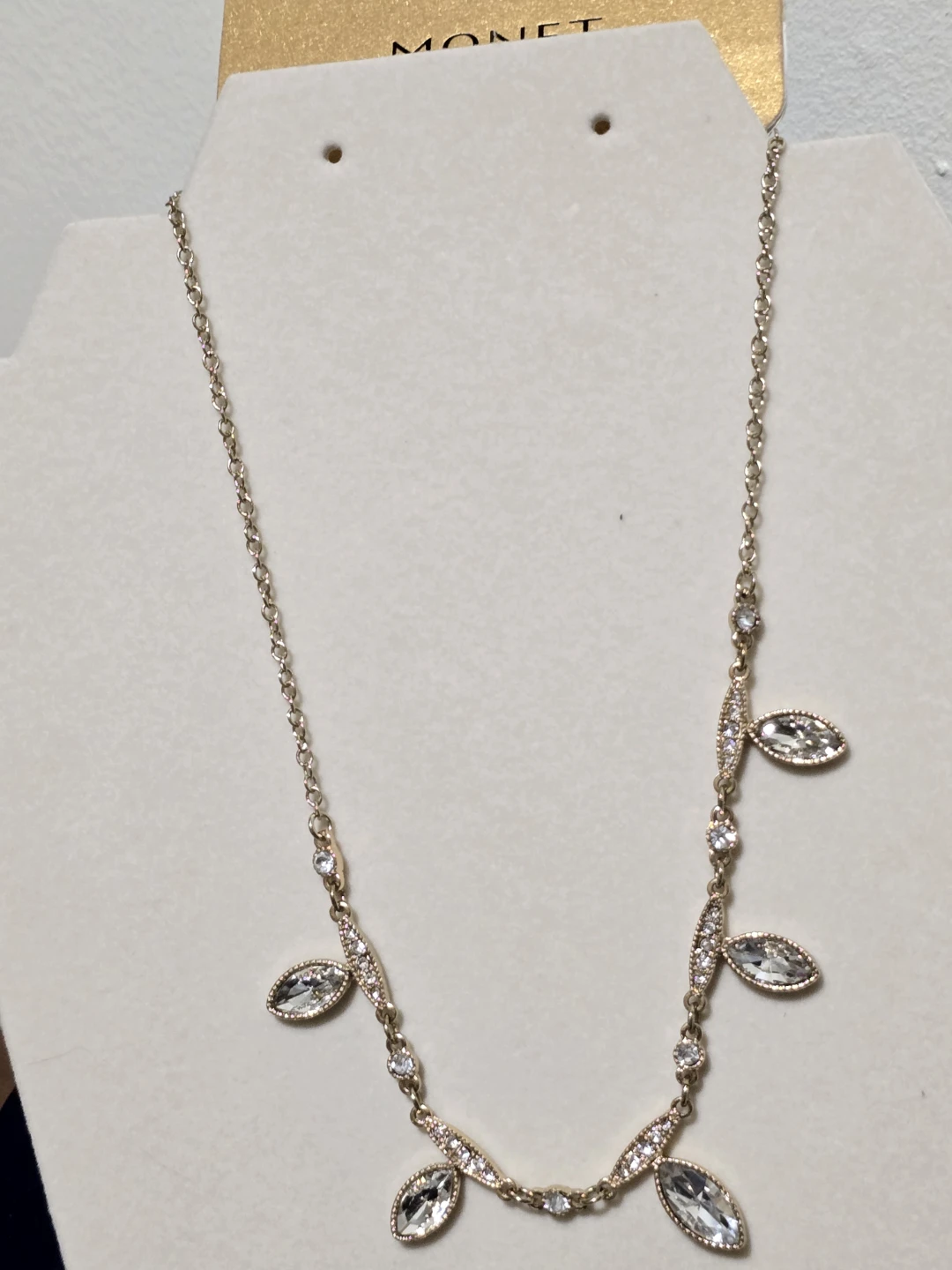 Monet Gold Tone Necklace with Crystal Accents - photo 3