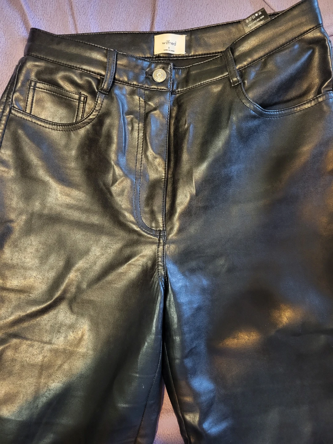 Wilfred Faux Leather Pants Black Size 8