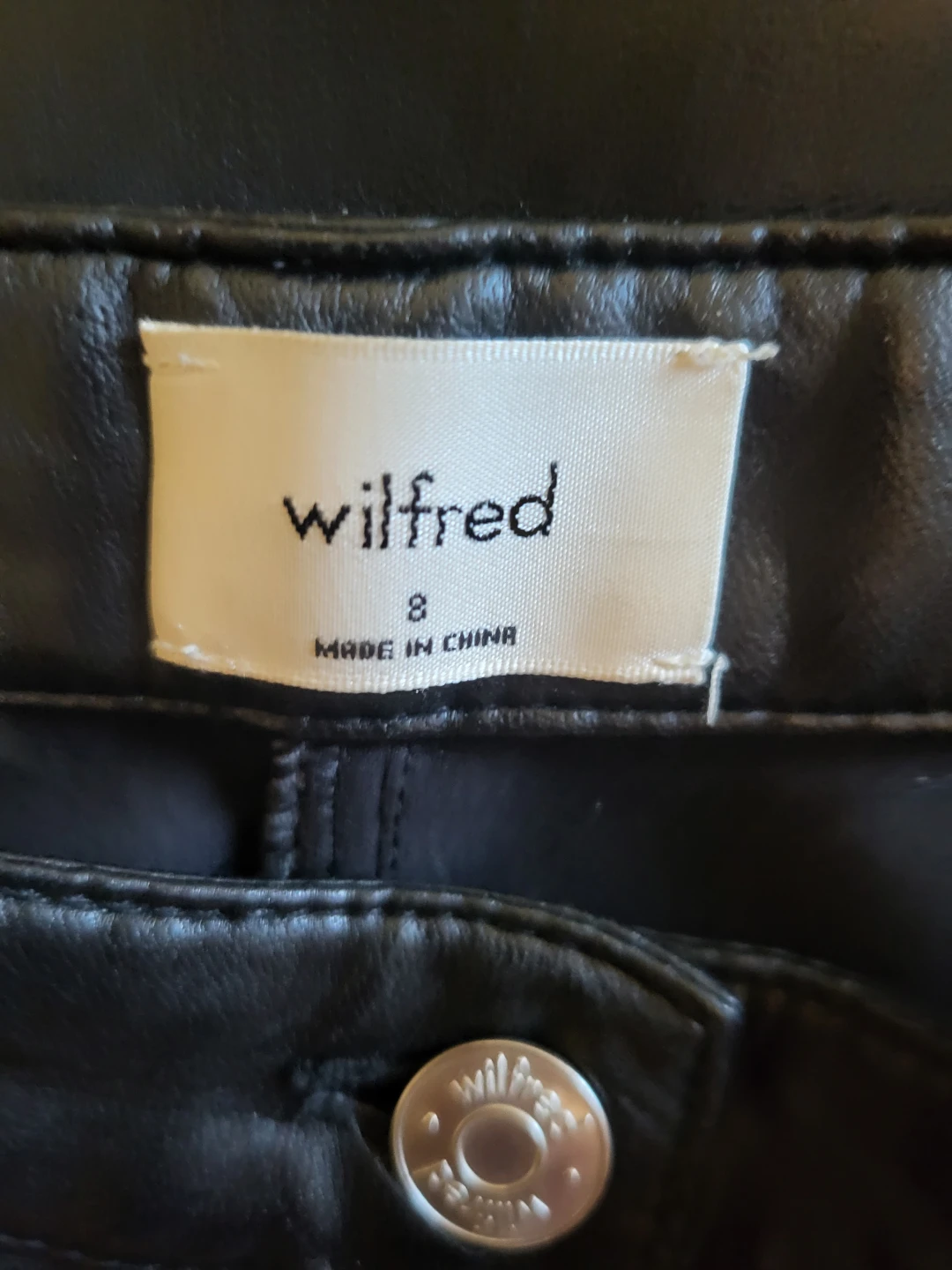 Wilfred Faux Leather Pants Black Size 8 - photo 3