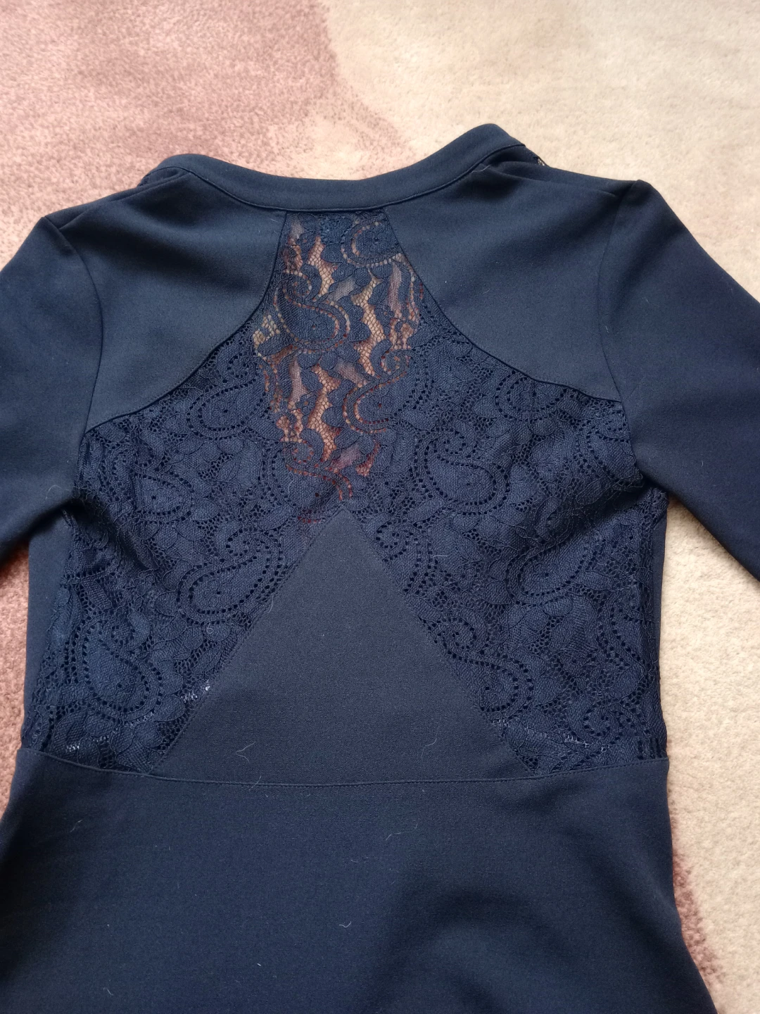 Revamped Black Lace Back Peplum Top - photo 4