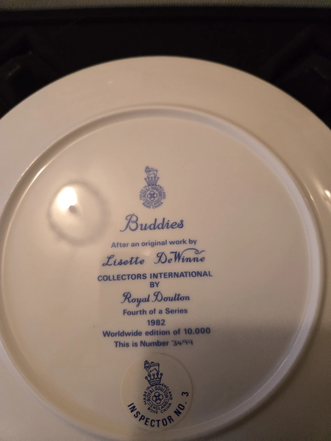 New! Royal Doulton "Buddies" Collector Plate by Lisette De Winne - photo 3