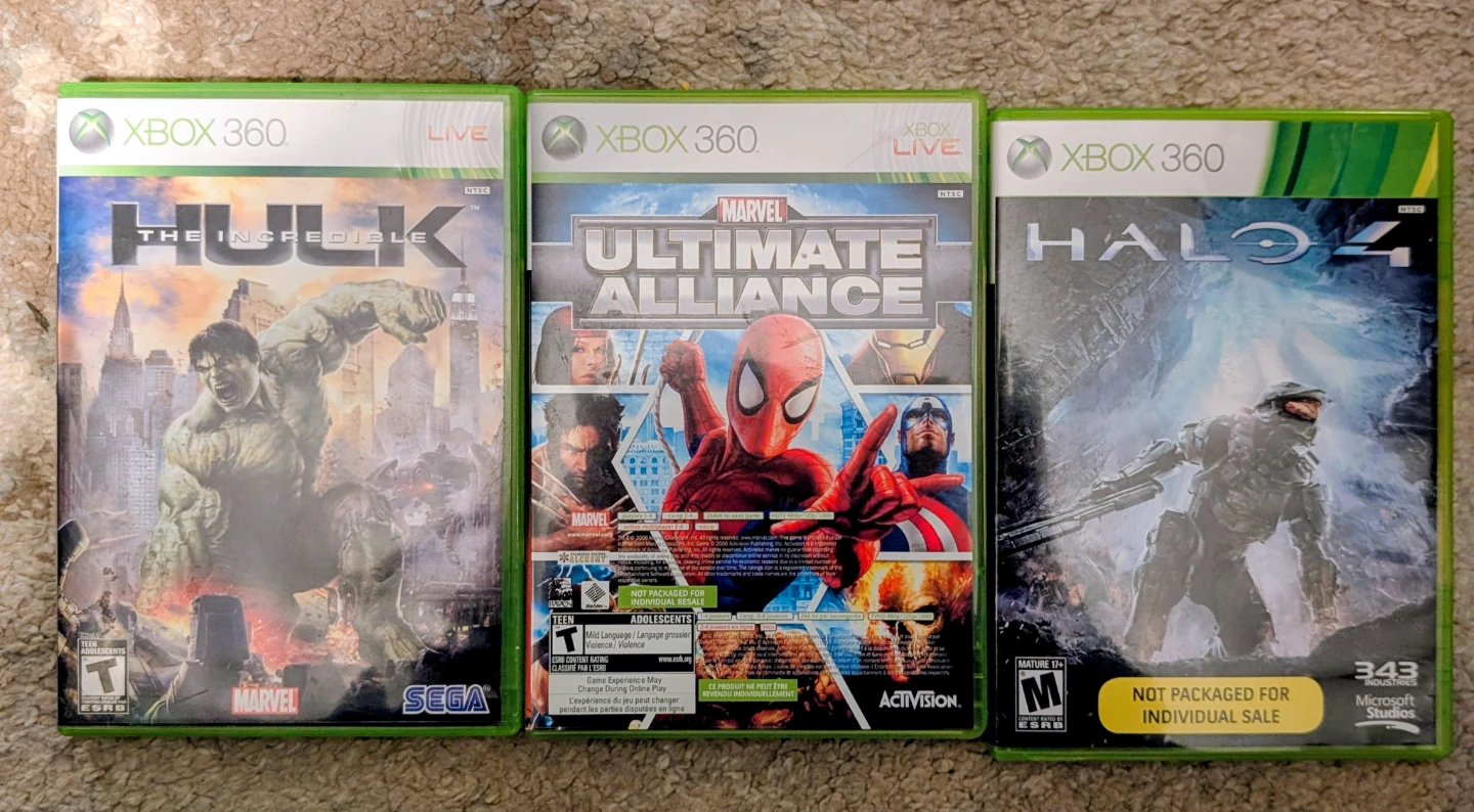 Xbox 360 Games: Hulk, Marvel Ultimate Alliance, Halo 4