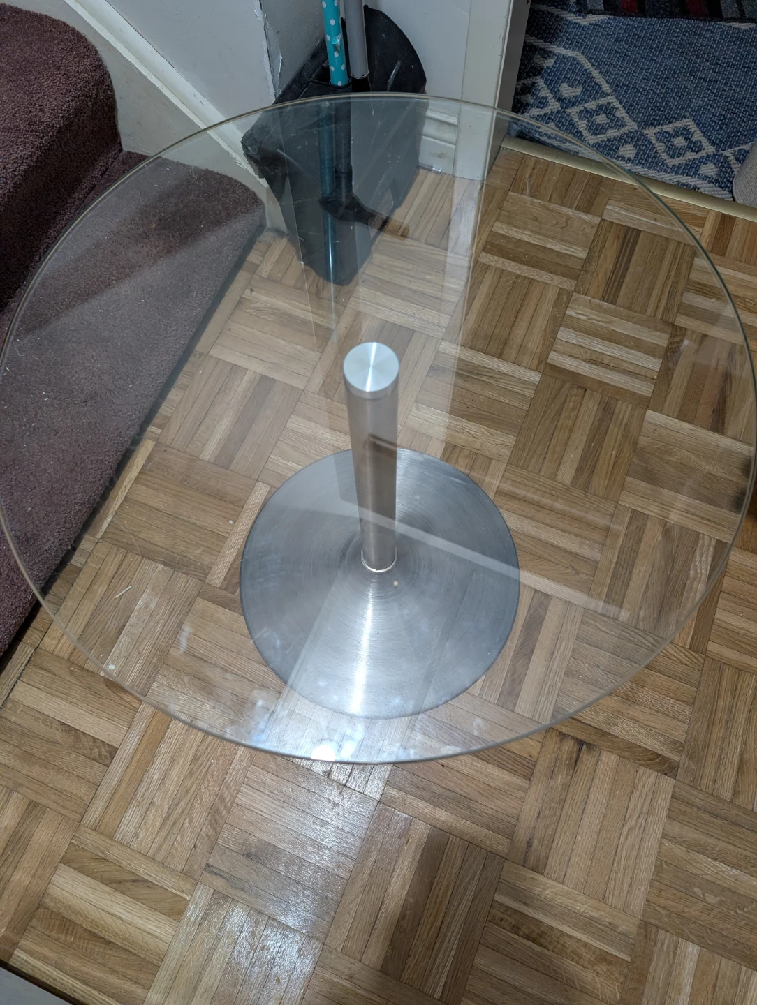 Glass and Metal Side Table