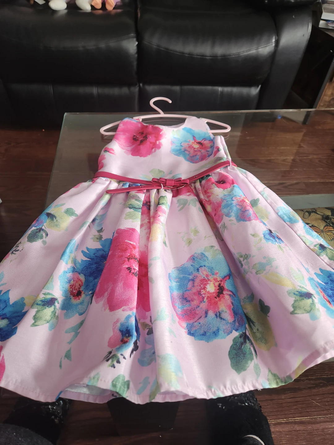 Pink Floral Dress with Bow