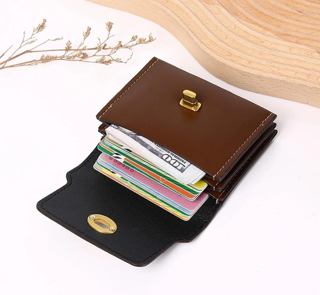 🏆 Red Leather Bifold Card Holder Wallet 🏆 - photo 3