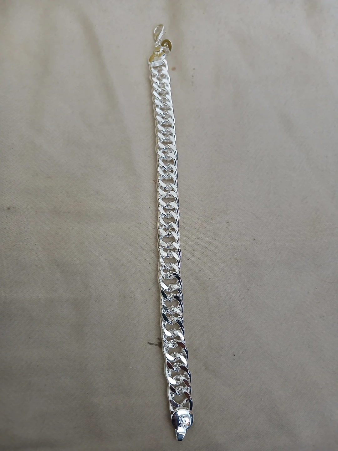 925 Silver Cuban Chain Link Bracelet - photo 4