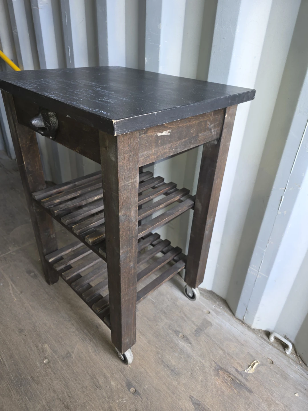 Vintage Kitchen Cart with Drawer and Shelves - photo 2