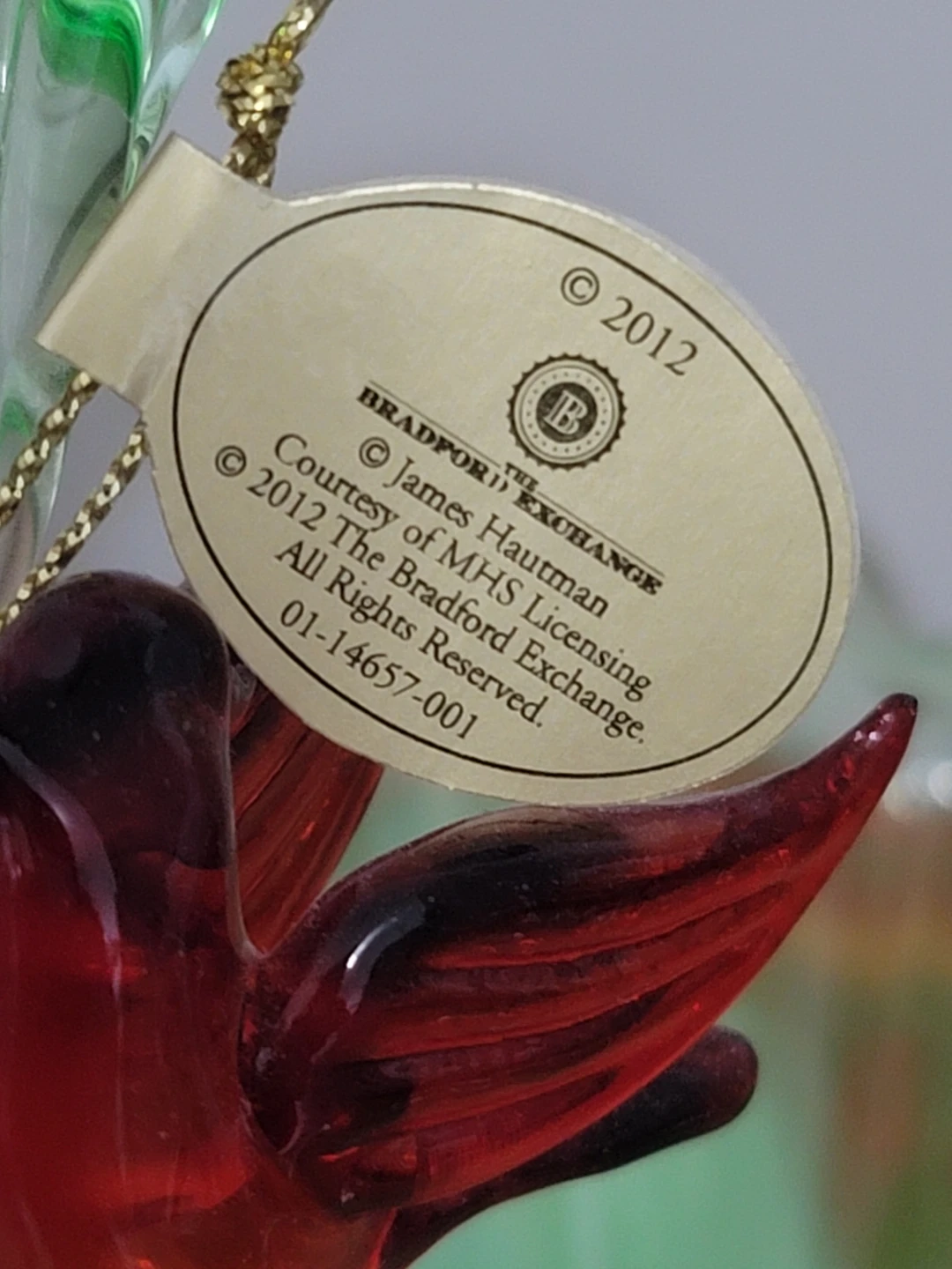 James Hautman "Cardinal Serenade" Blown Art Glass Basket - photo 3