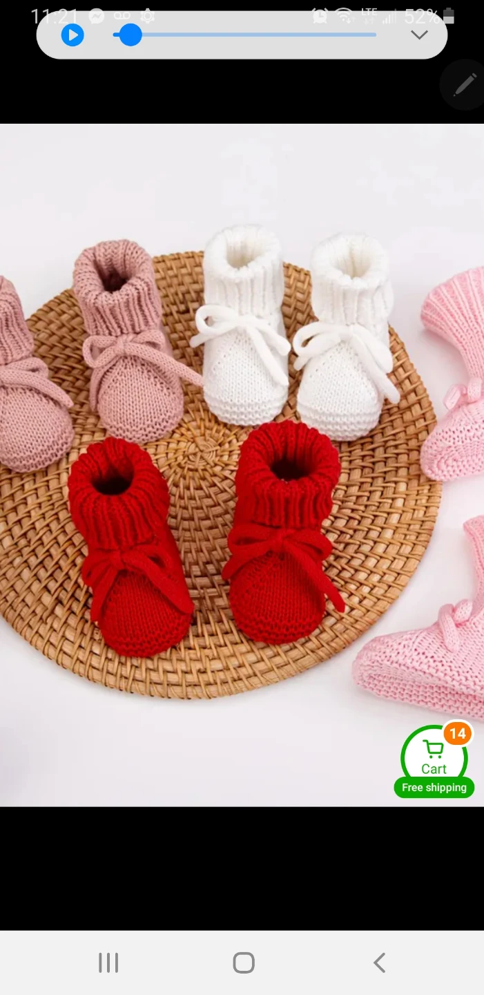 Hand knit booties