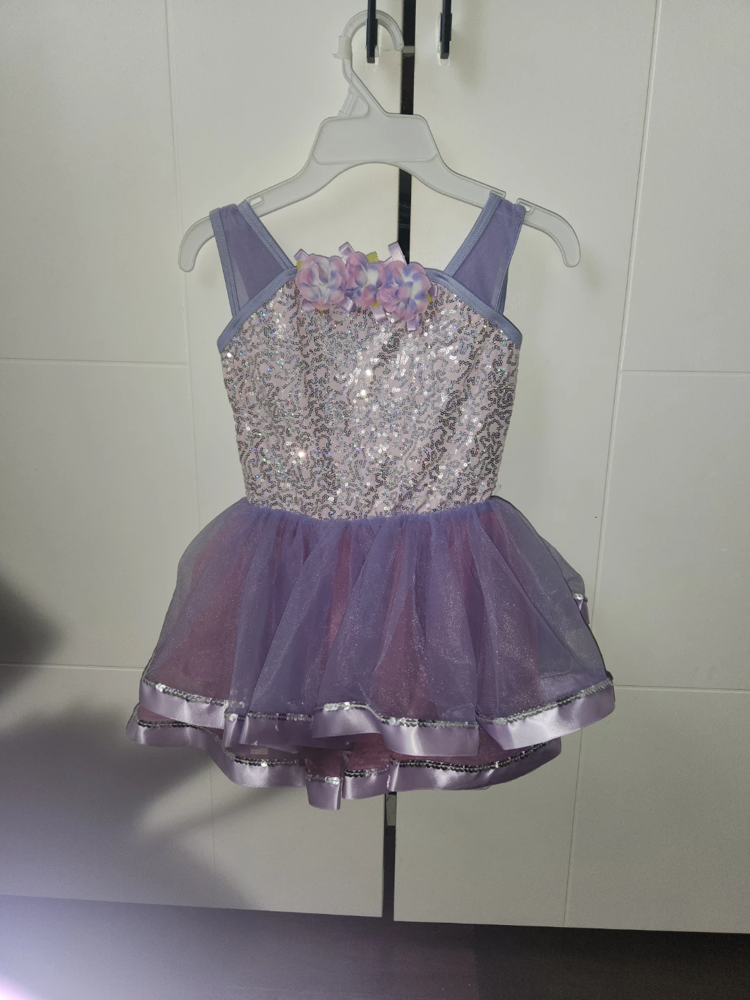 Purple Sequin Dress with Tutu Skirt and Hair Clip(4-5age) - photo 4