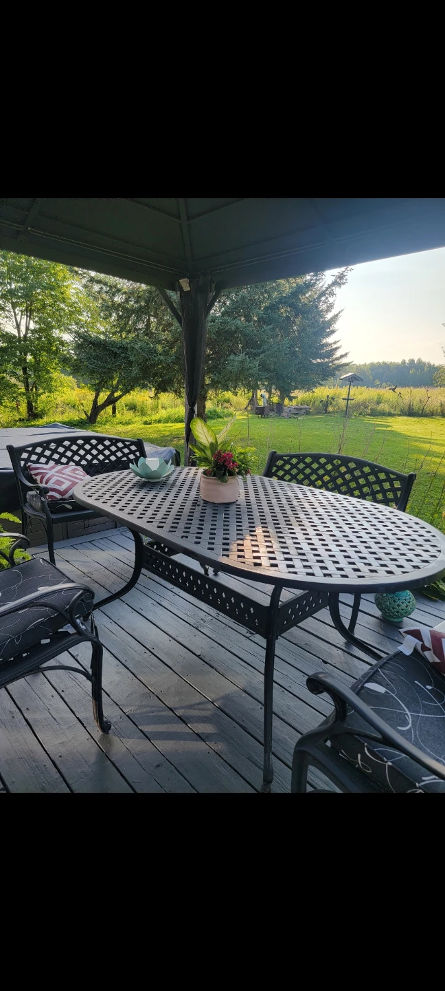 Cast Iron Patio Set - Table  with 3 benches and 2 chairs - photo 3