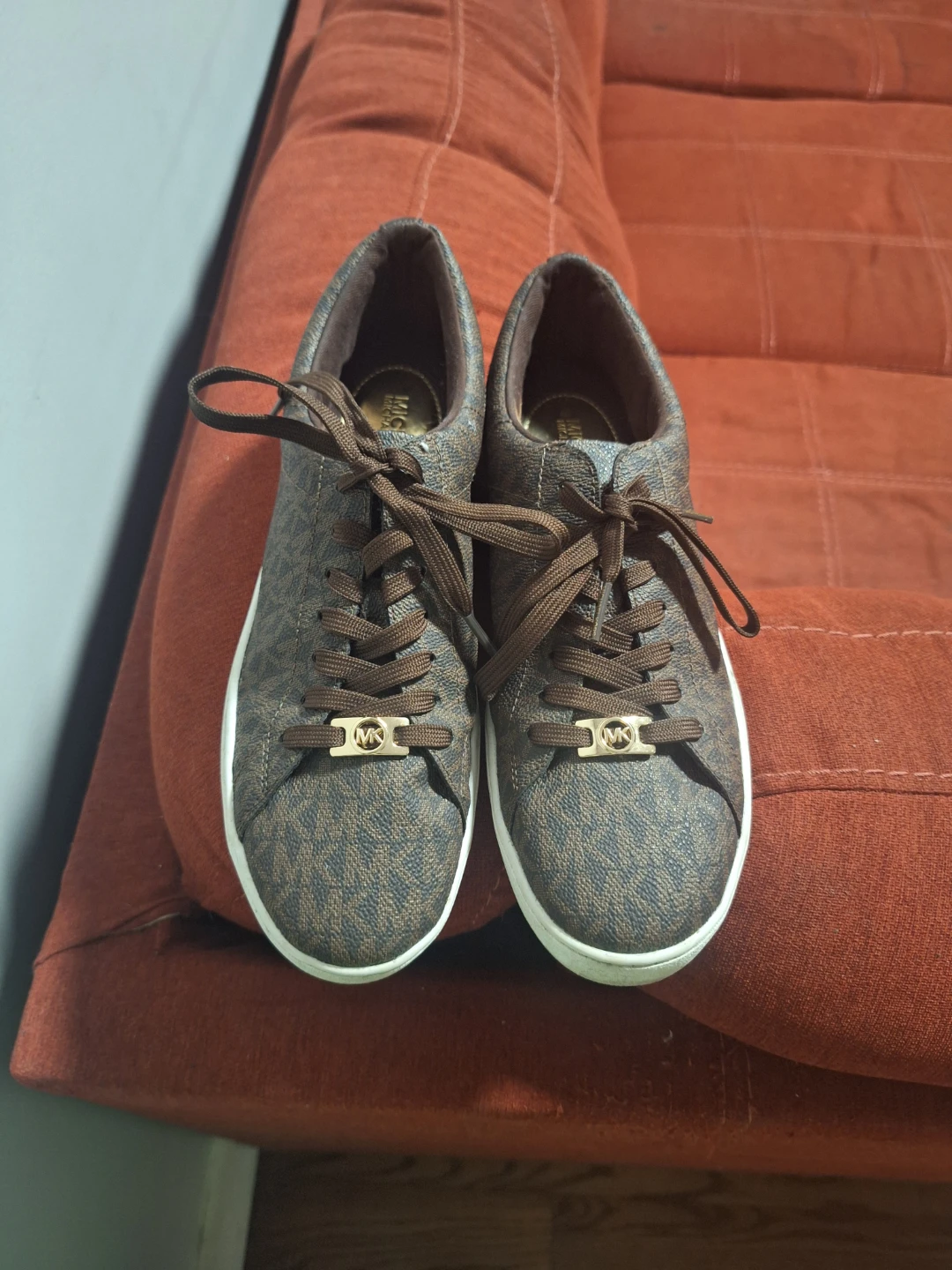 Michael Kors "MK" Monogram Sneakers Brown/Gold