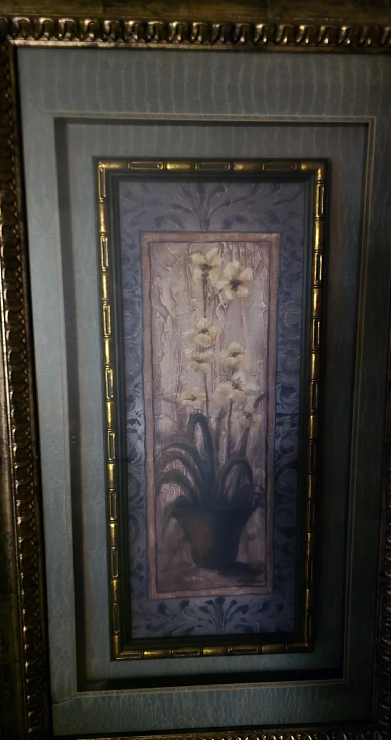 🥕Large antique Framed Floral Artwork